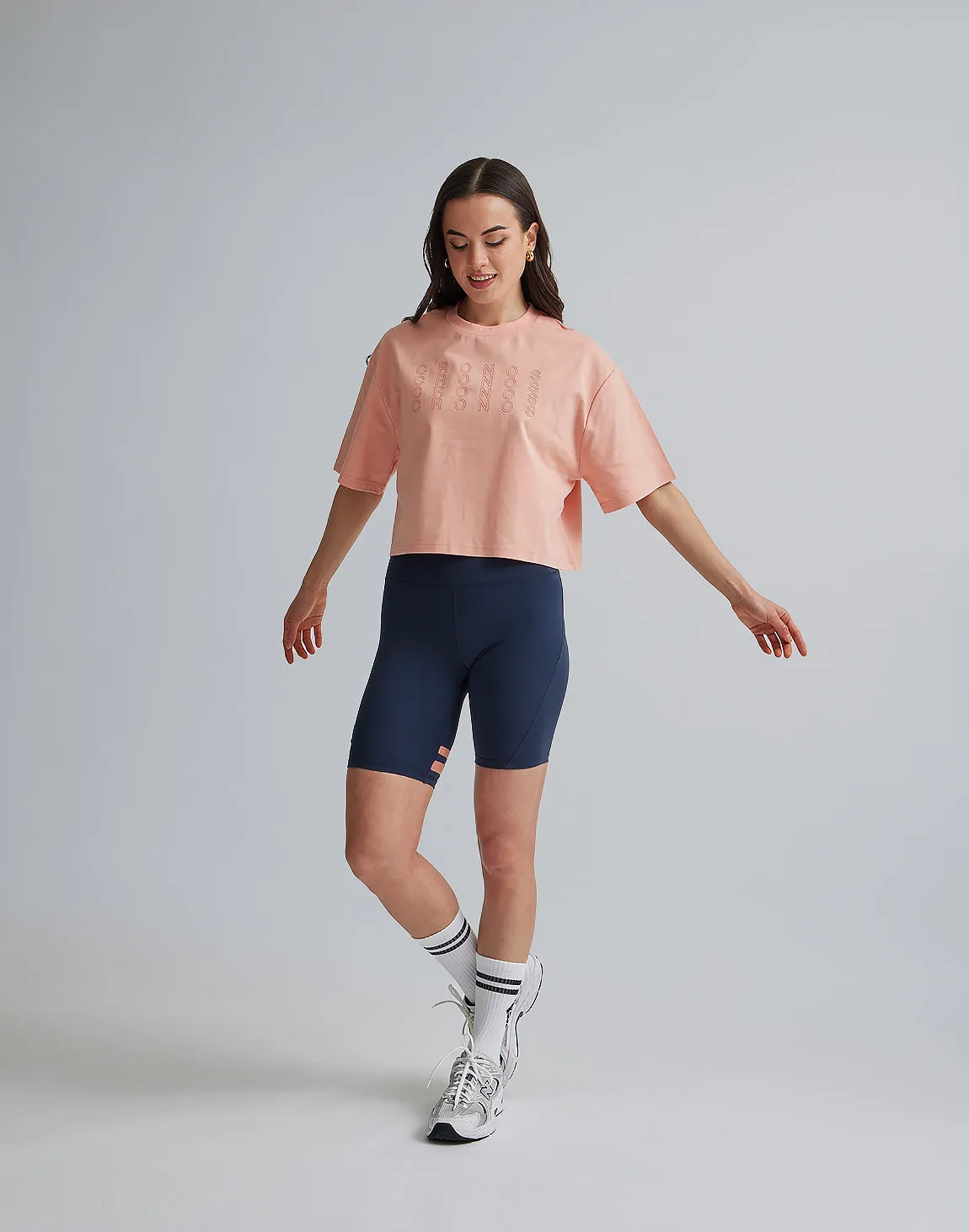 CRONOS WOMEN LOGO SHORT T-SHIRTS【PINK】