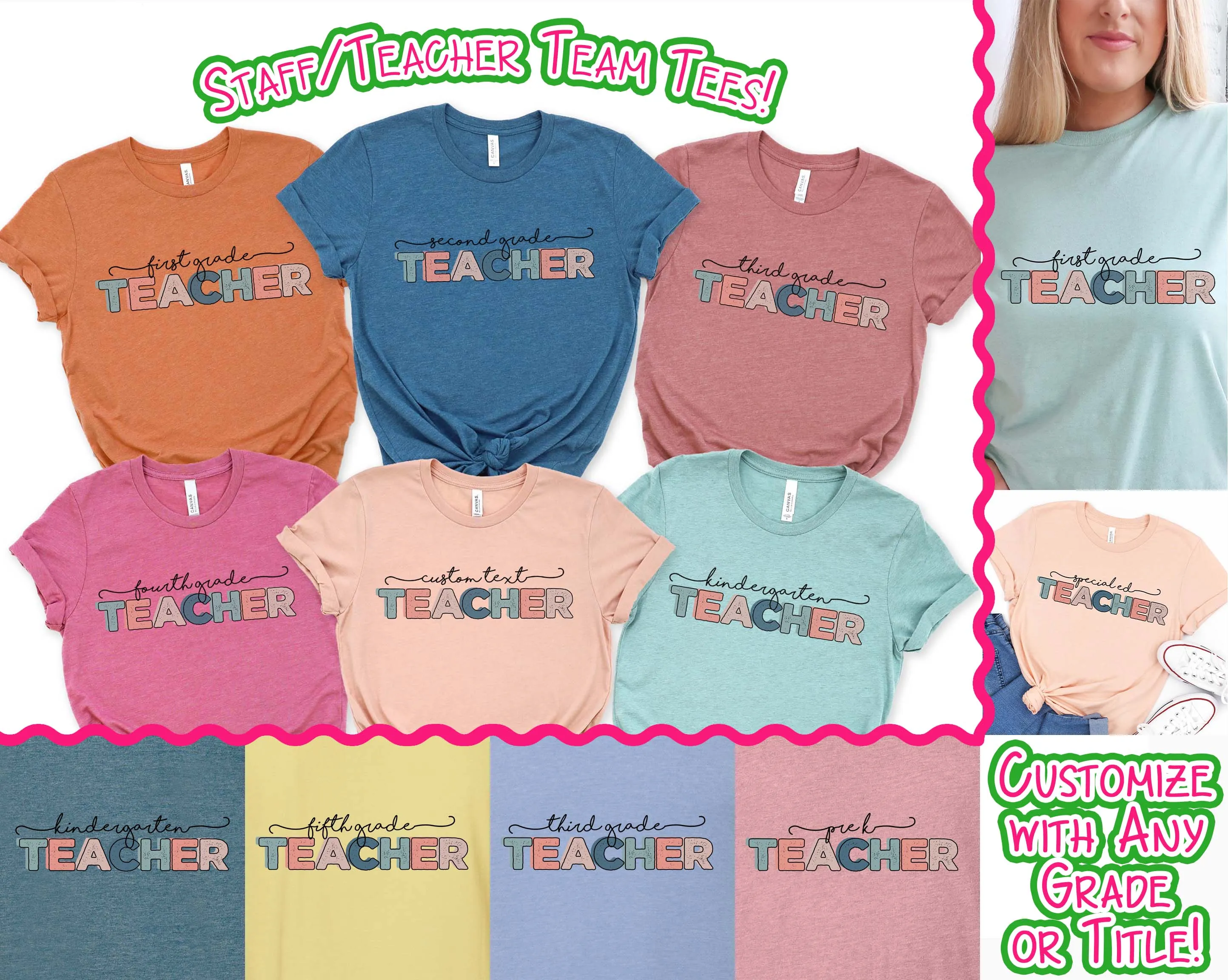 Custom Distressed School Teacher Grade Tee