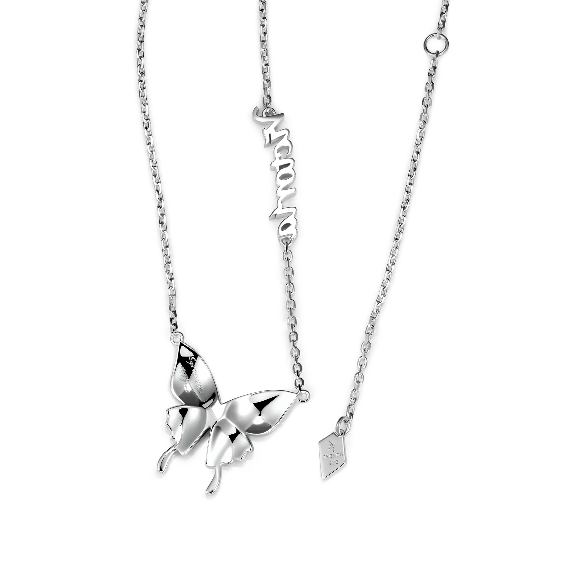 Custom Moissanite Purple Butterfly Necklace