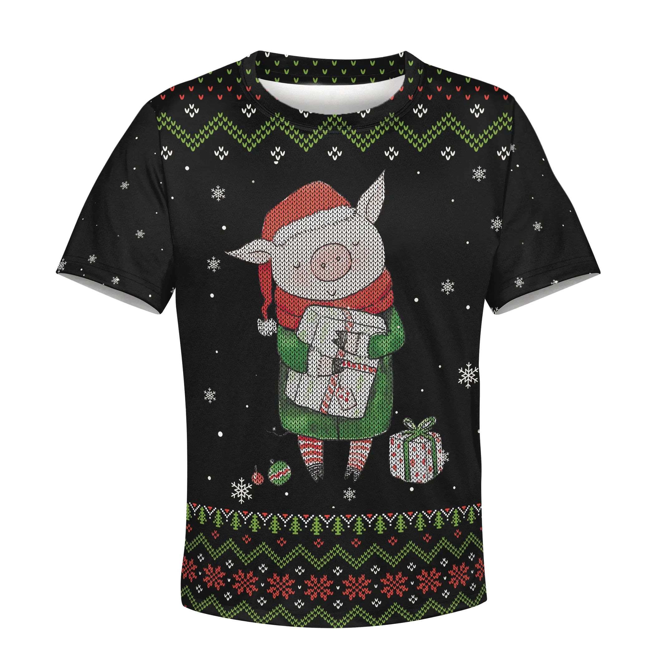cute pig merry christmas Kid Custom Cosplay Hoodies Apparel
