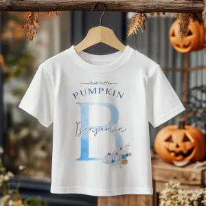 Cutest Little Pumpkin Blue Theme Personalised Toddler & Kids T Shirt