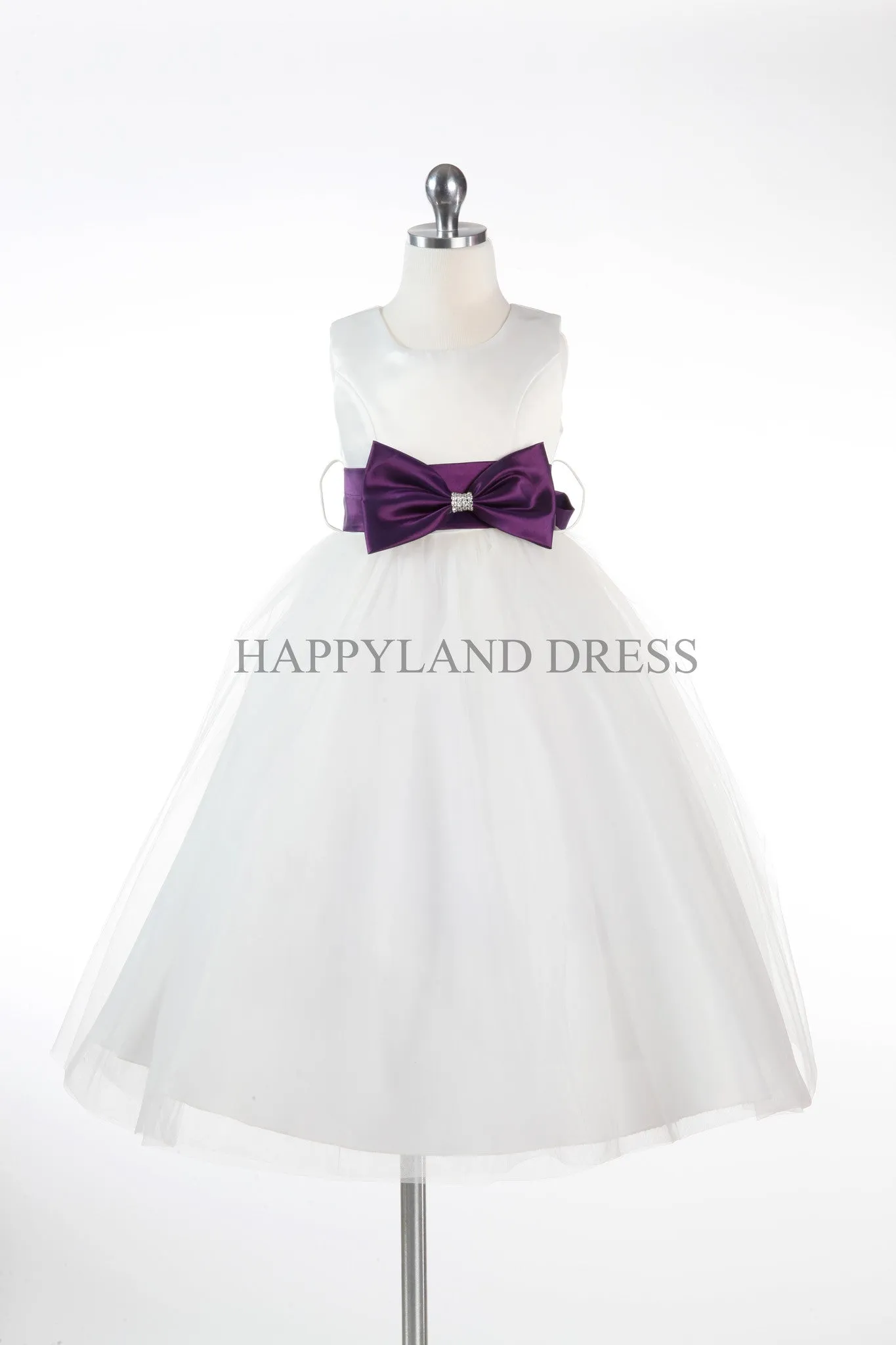 D6665 Off White Dress with Ribbon Sash (18 Diff Colors!)