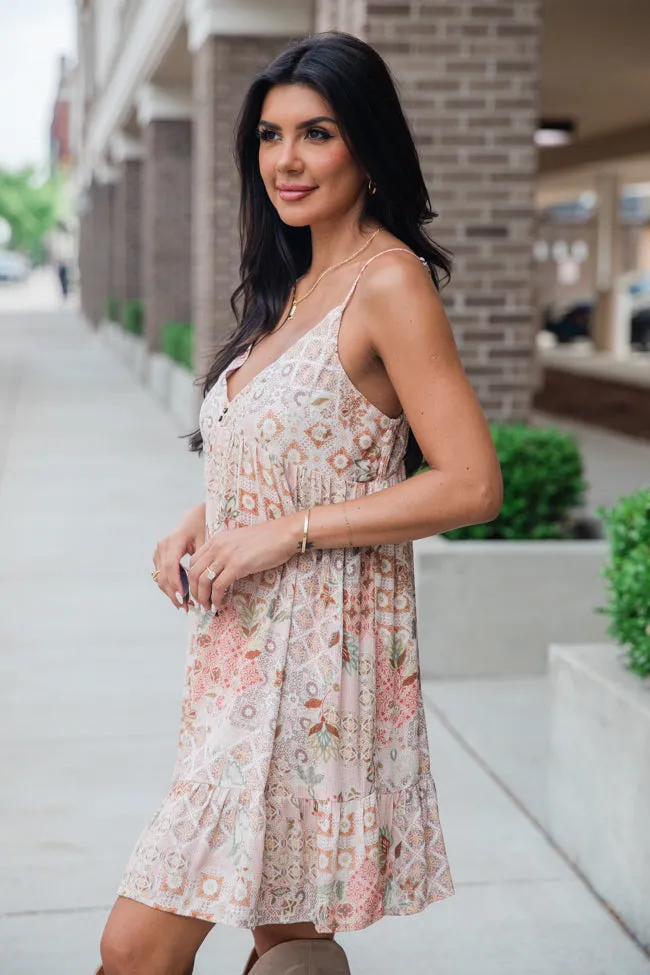 Deeper Connection Light Pink Color Patchwork Mini Dress FINAL SALE