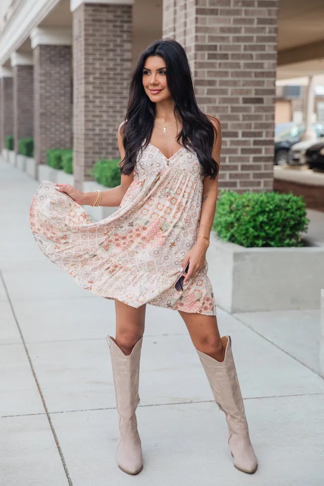 Deeper Connection Light Pink Color Patchwork Mini Dress FINAL SALE