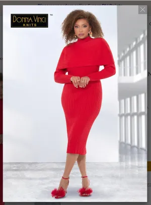 Donna Vinci Knits Style 13444 Exclusive Textured  Knitted Yarn 1PC Dress