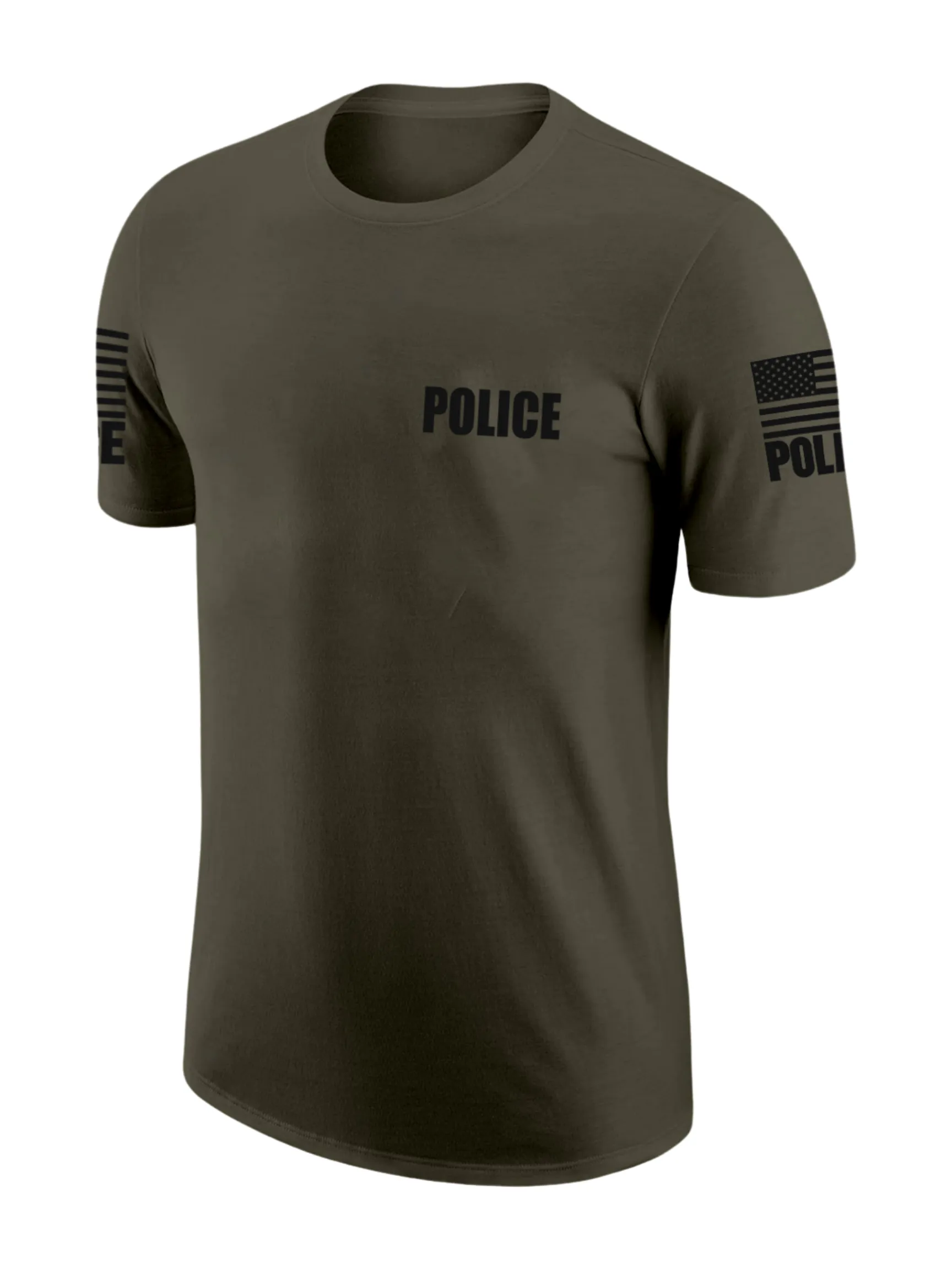 Drab Green Police Men's Shirt - Short Sleeve (Black)