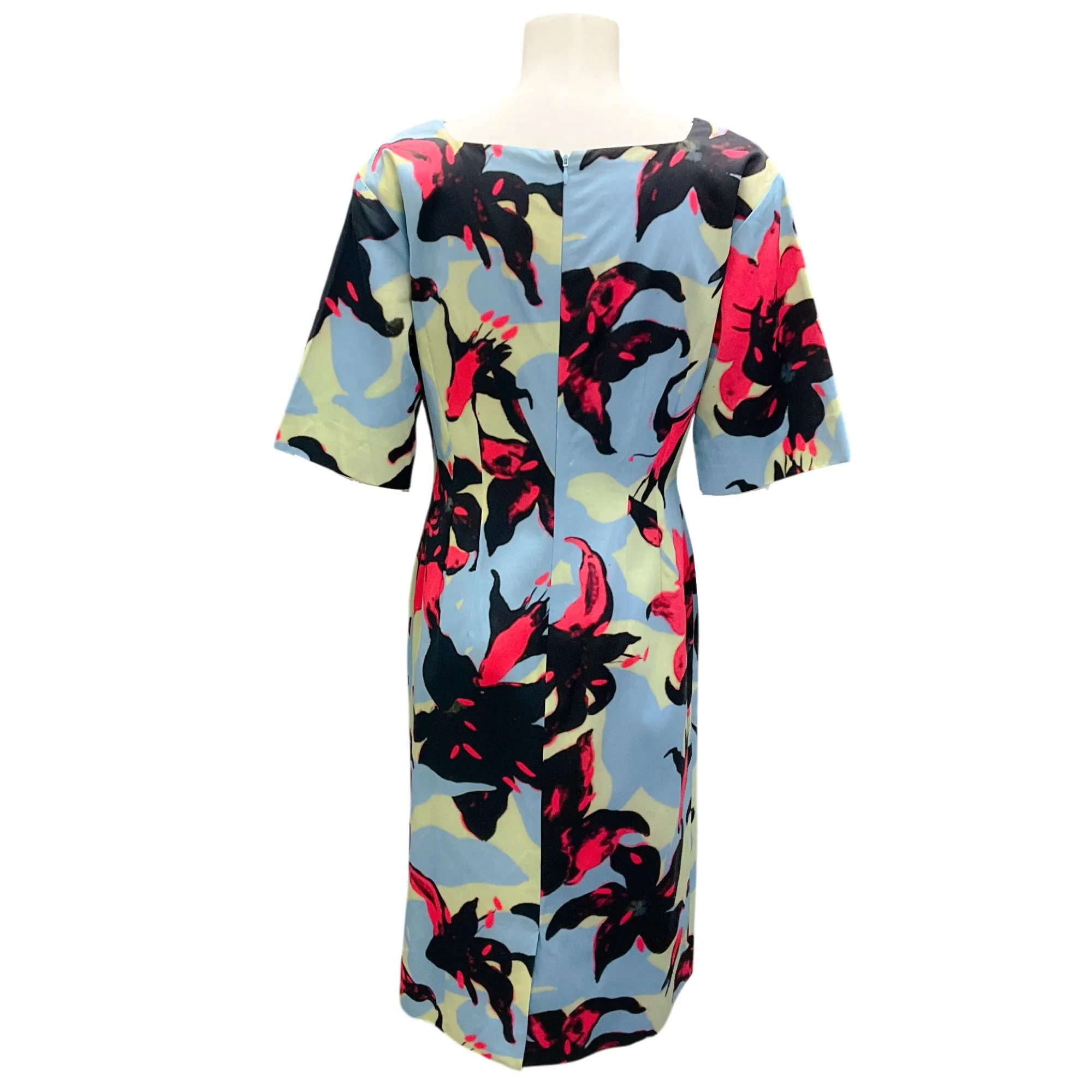 Dries van Noten Light Blue Multi Printed Midi Dress