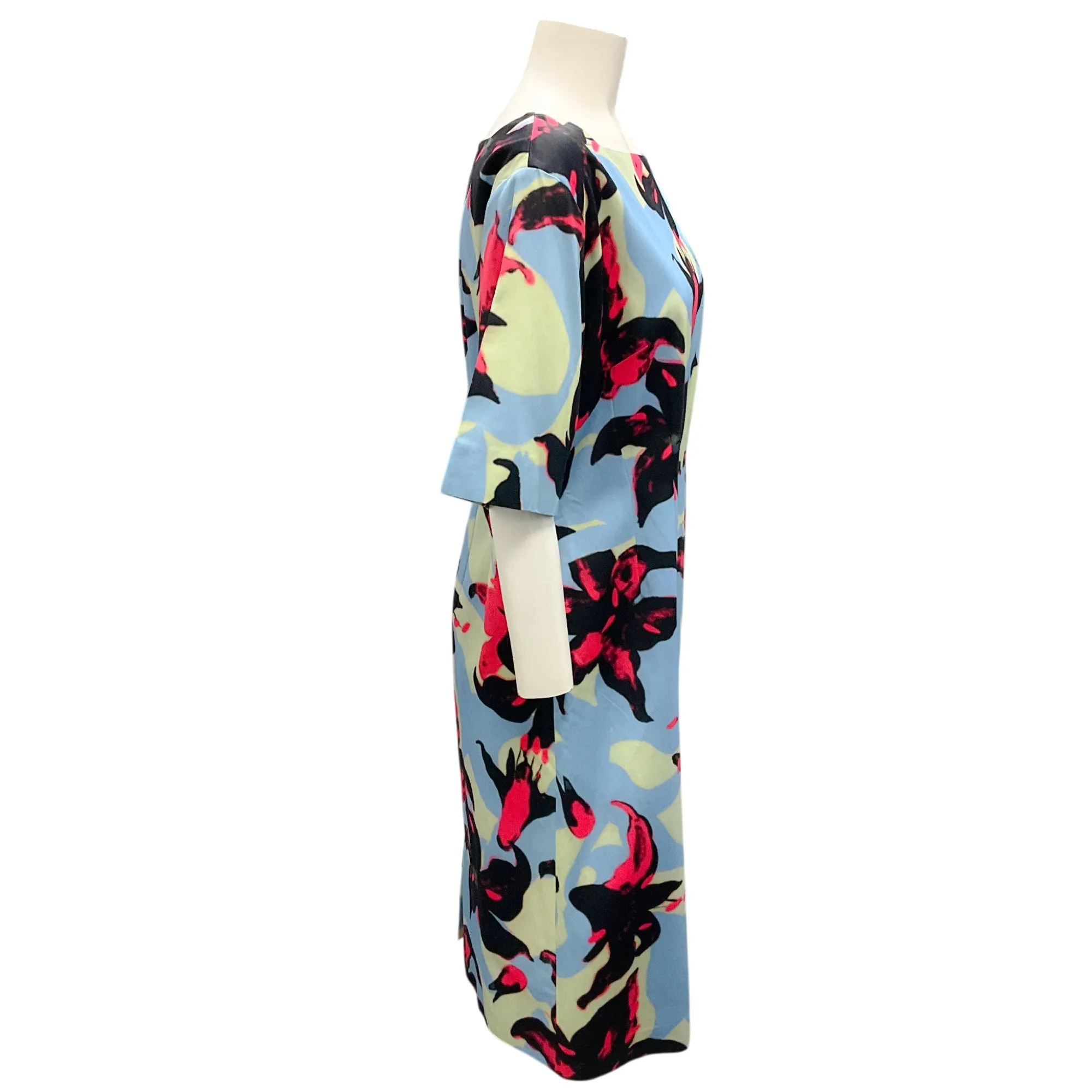 Dries van Noten Light Blue Multi Printed Midi Dress