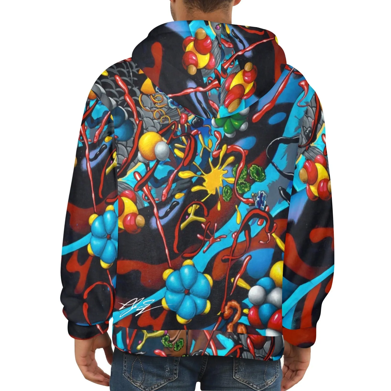 Drowning Men's Flannel Hoodie