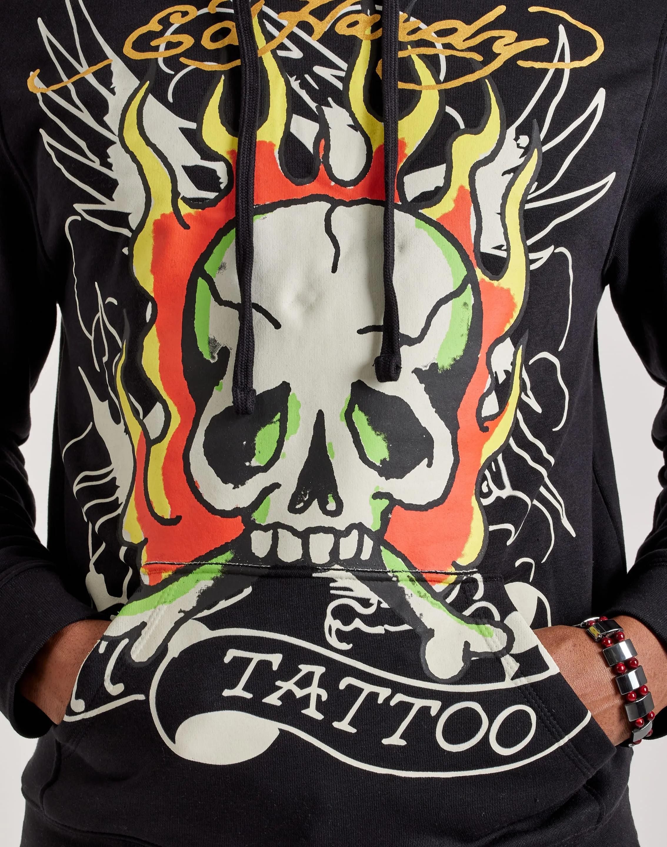 Ed Hardy Fire Skull Hoodie