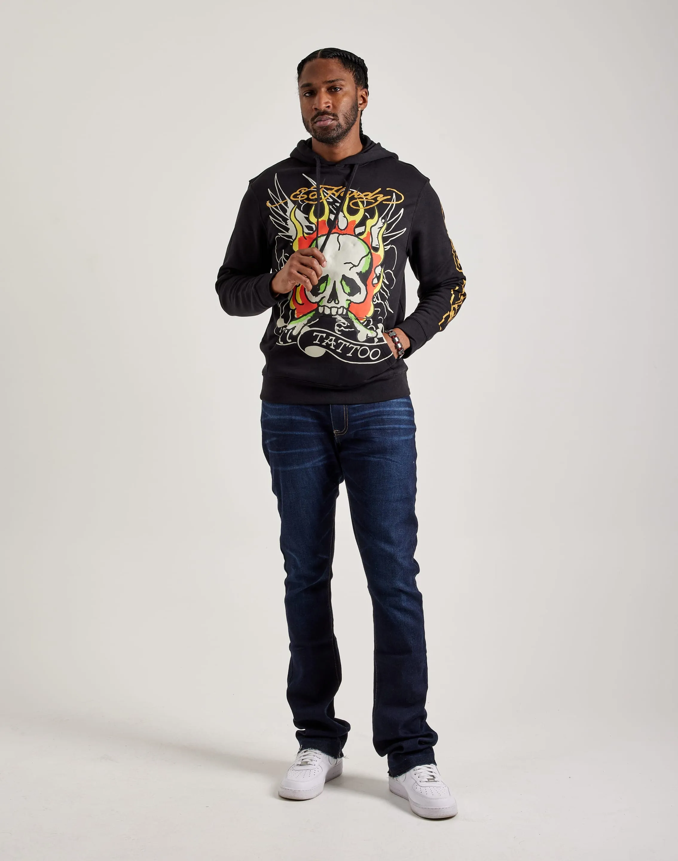 Ed Hardy Fire Skull Hoodie