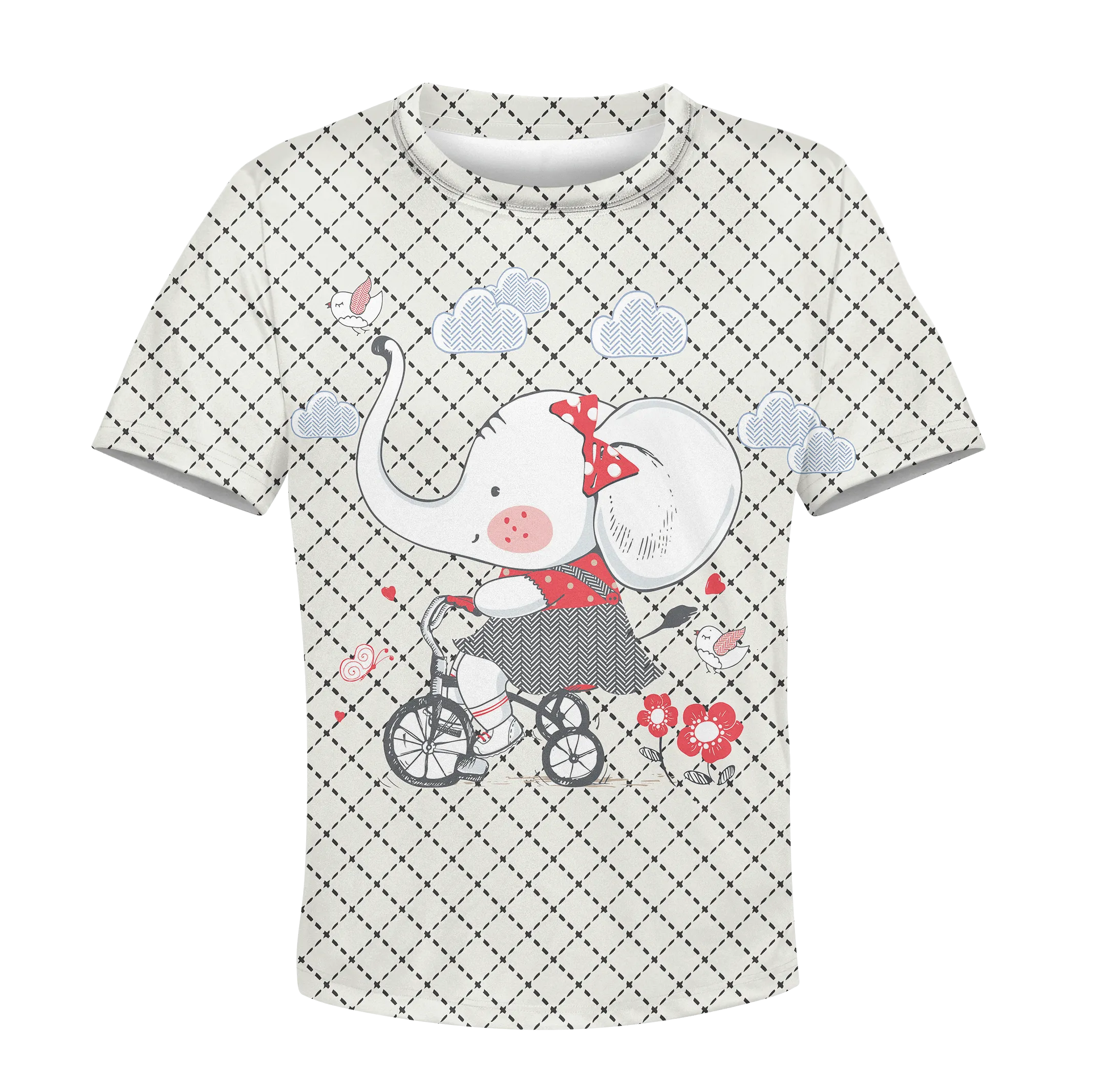ELEPHANT RIDING BICYCLE Kid Custom Cosplay Hoodies Apparel