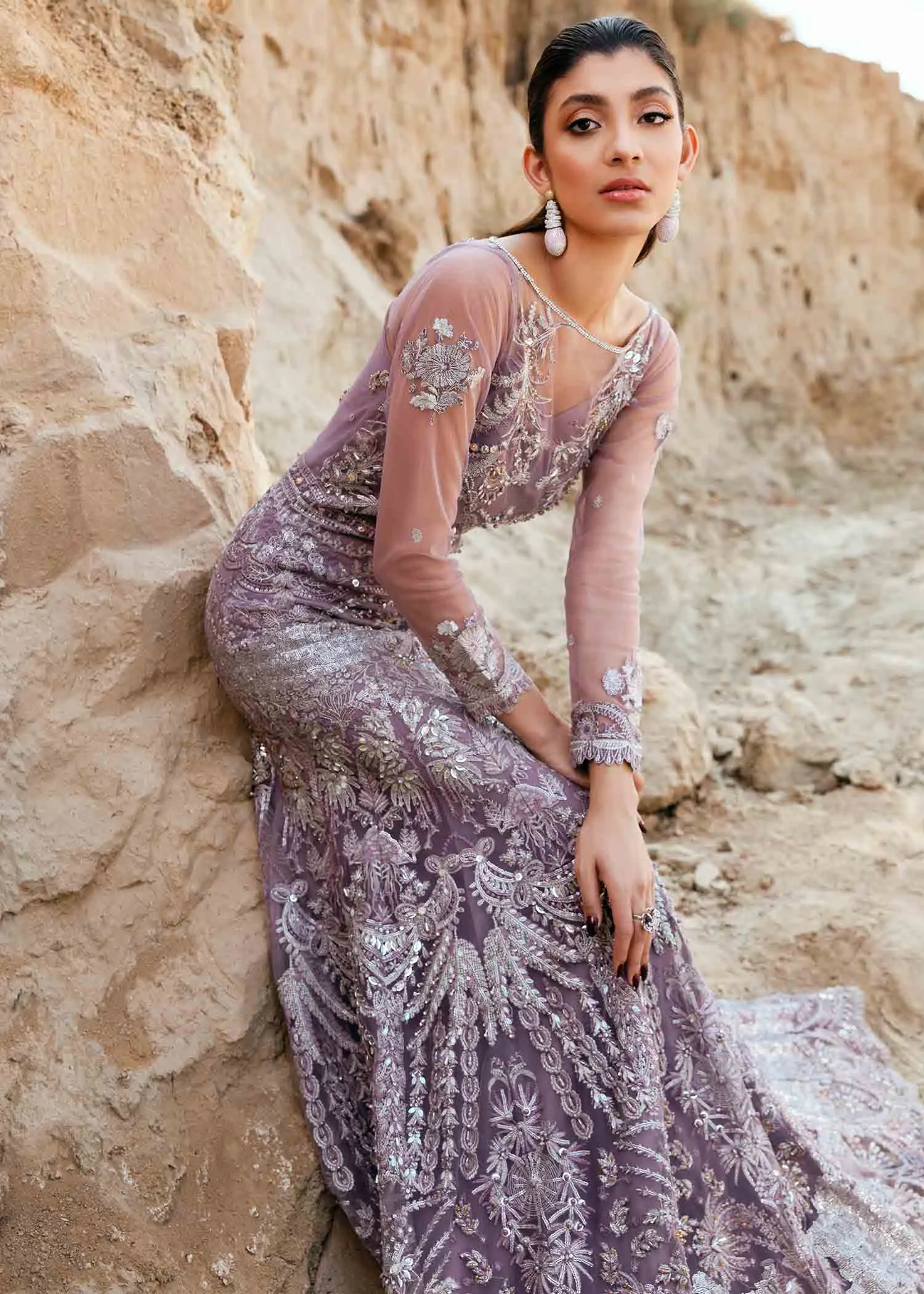 Embellished Light Purple Lehenga Combination #BN1053