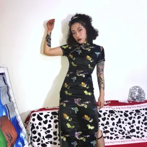 EMBROIDERED BUTTERFLY CHEONGSAM  KF83937