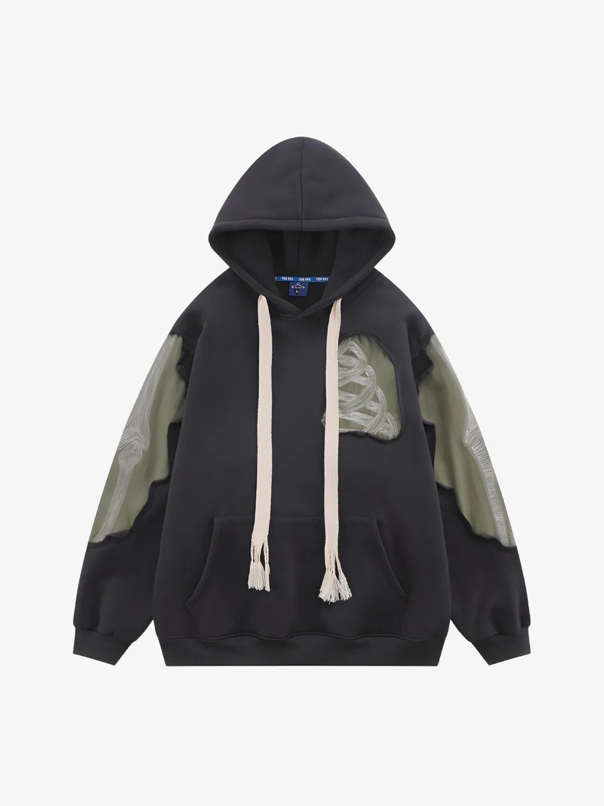 EMBROIDERED SKELETON HEART HOODIE