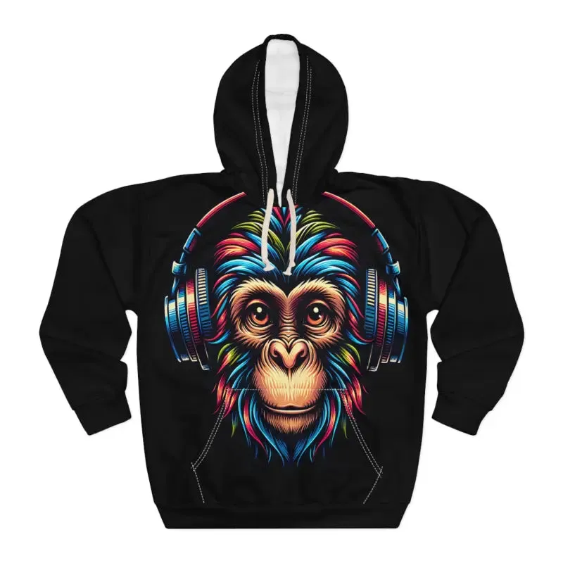 Epic Monkey Wearing Headphones Pullover Hoodie