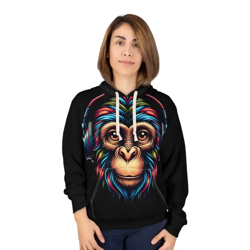 Epic Monkey Wearing Headphones Pullover Hoodie