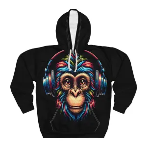 Epic Monkey Wearing Headphones Pullover Hoodie