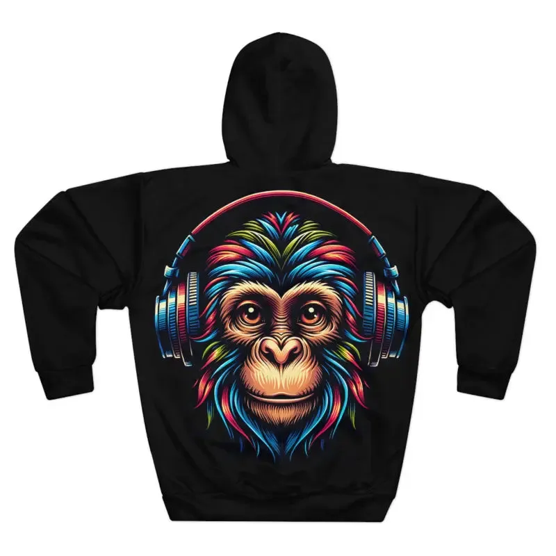Epic Monkey Wearing Headphones Pullover Hoodie