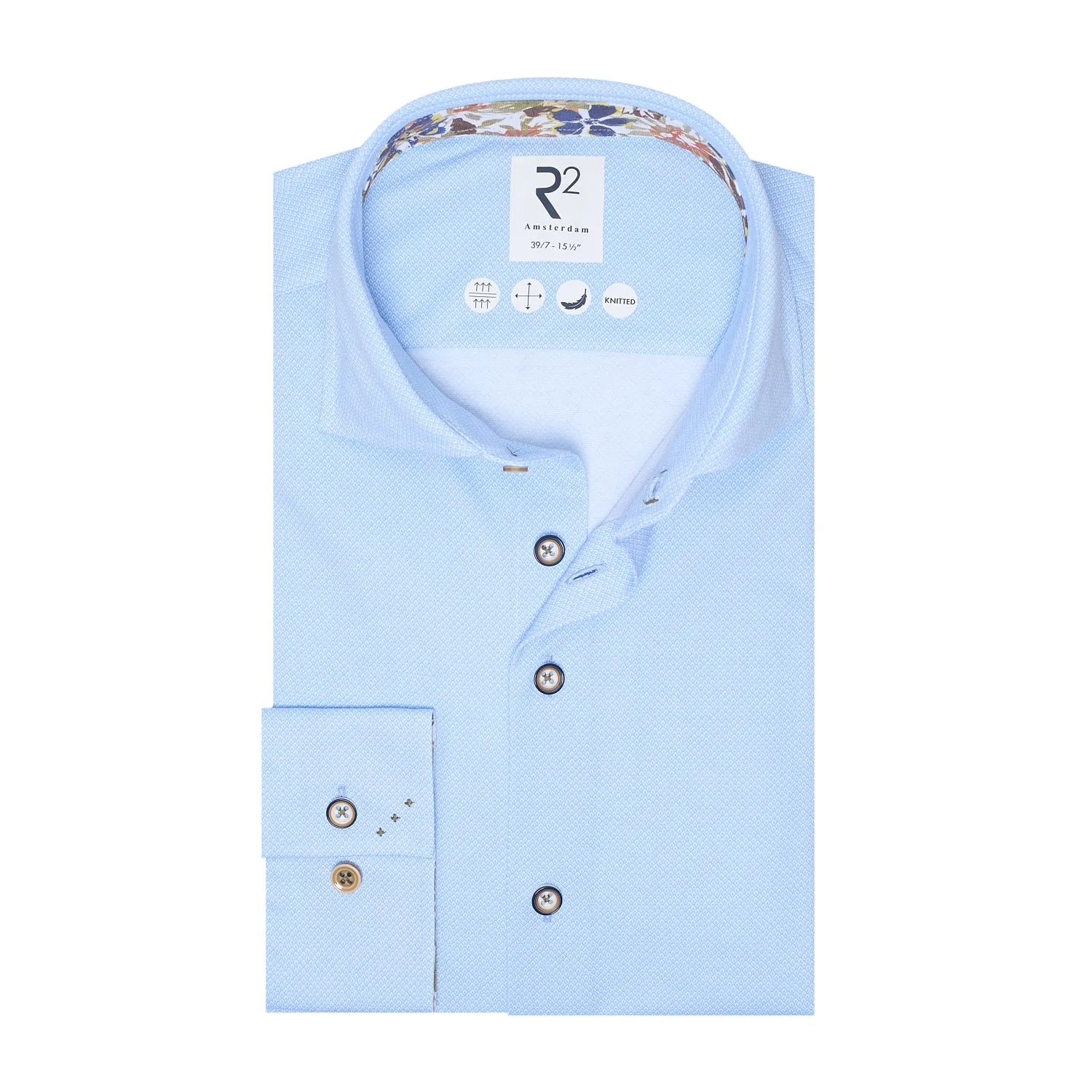 Extra long sleeves. Knitted piquet shirt