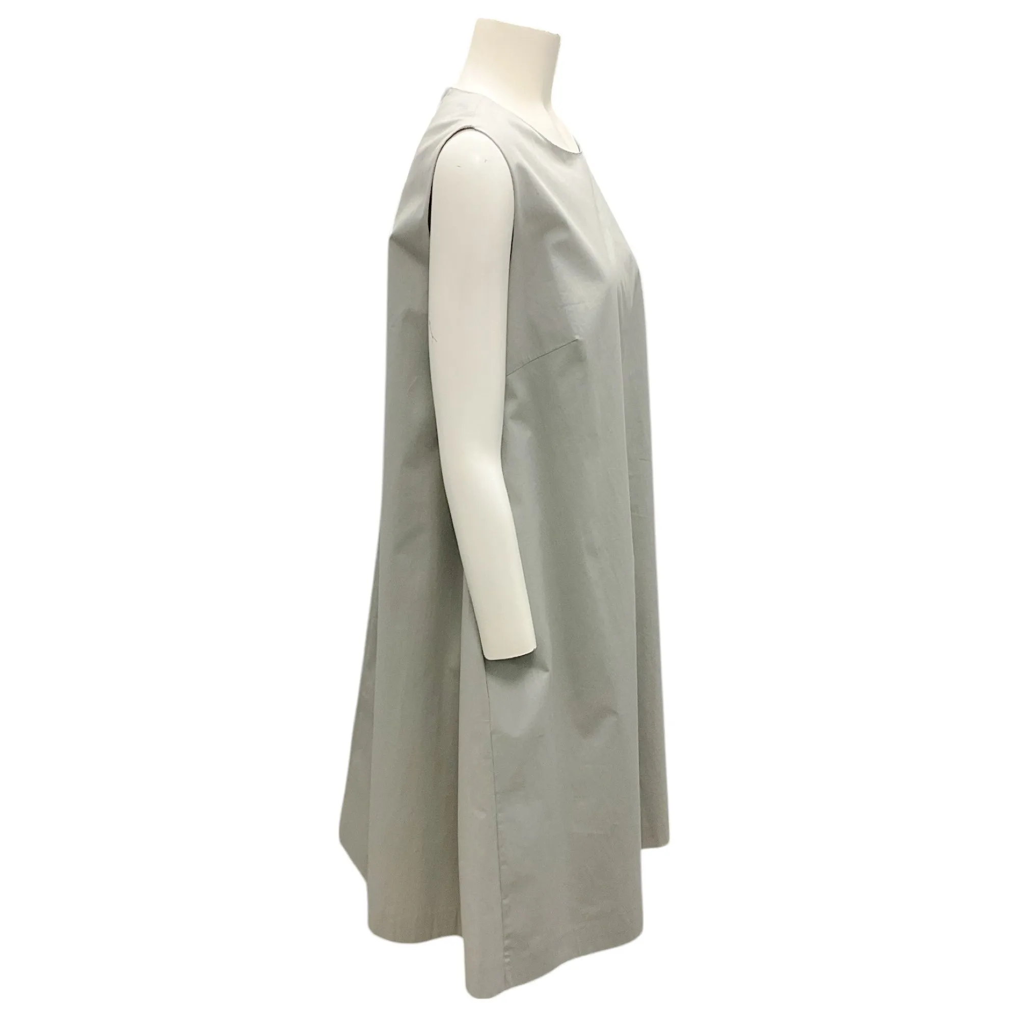Fabiana Filippi Light Grey Monili Bead Embellished Sleeveless Cotton Dress