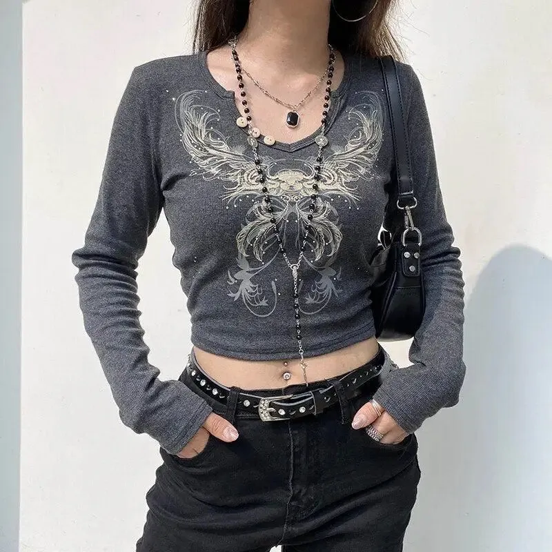 Fairy Grunge Butterfly Crop Top for Unique Style