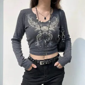 Fairy Grunge Butterfly Crop Top for Unique Style