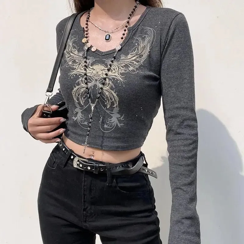 Fairy Grunge Butterfly Crop Top for Unique Style
