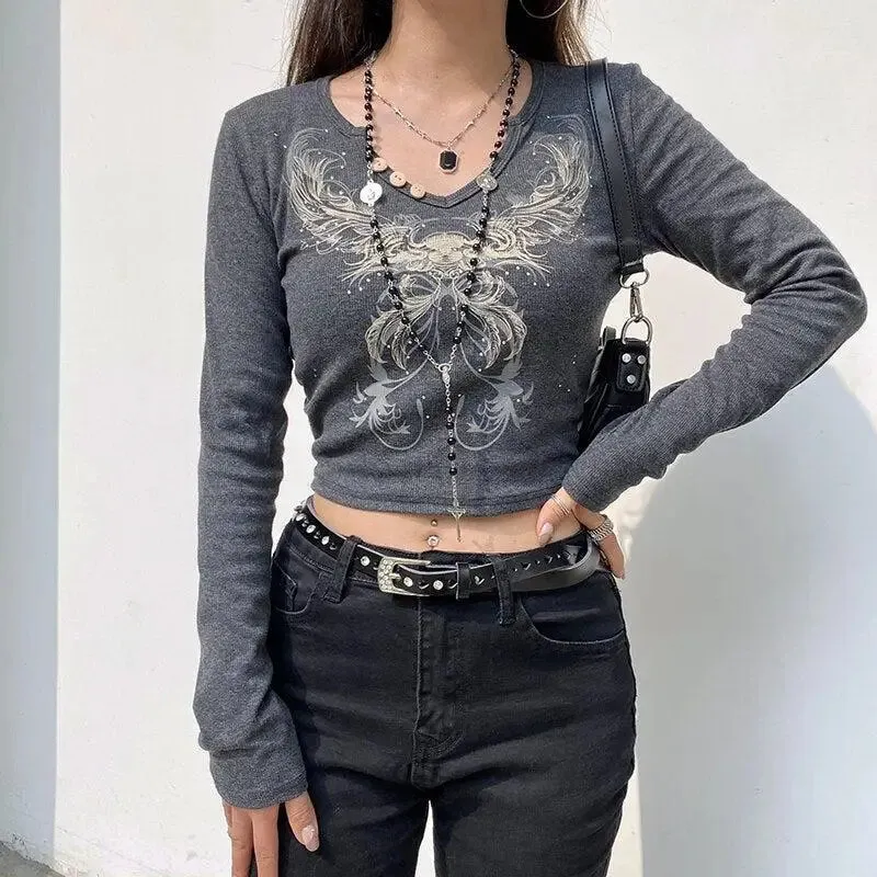 Fairy Grunge Butterfly Crop Top for Unique Style