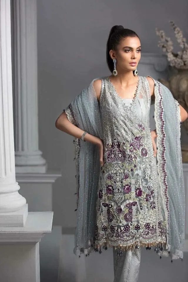 Fancy Party Wear In Light Gray Color Model# C 1742