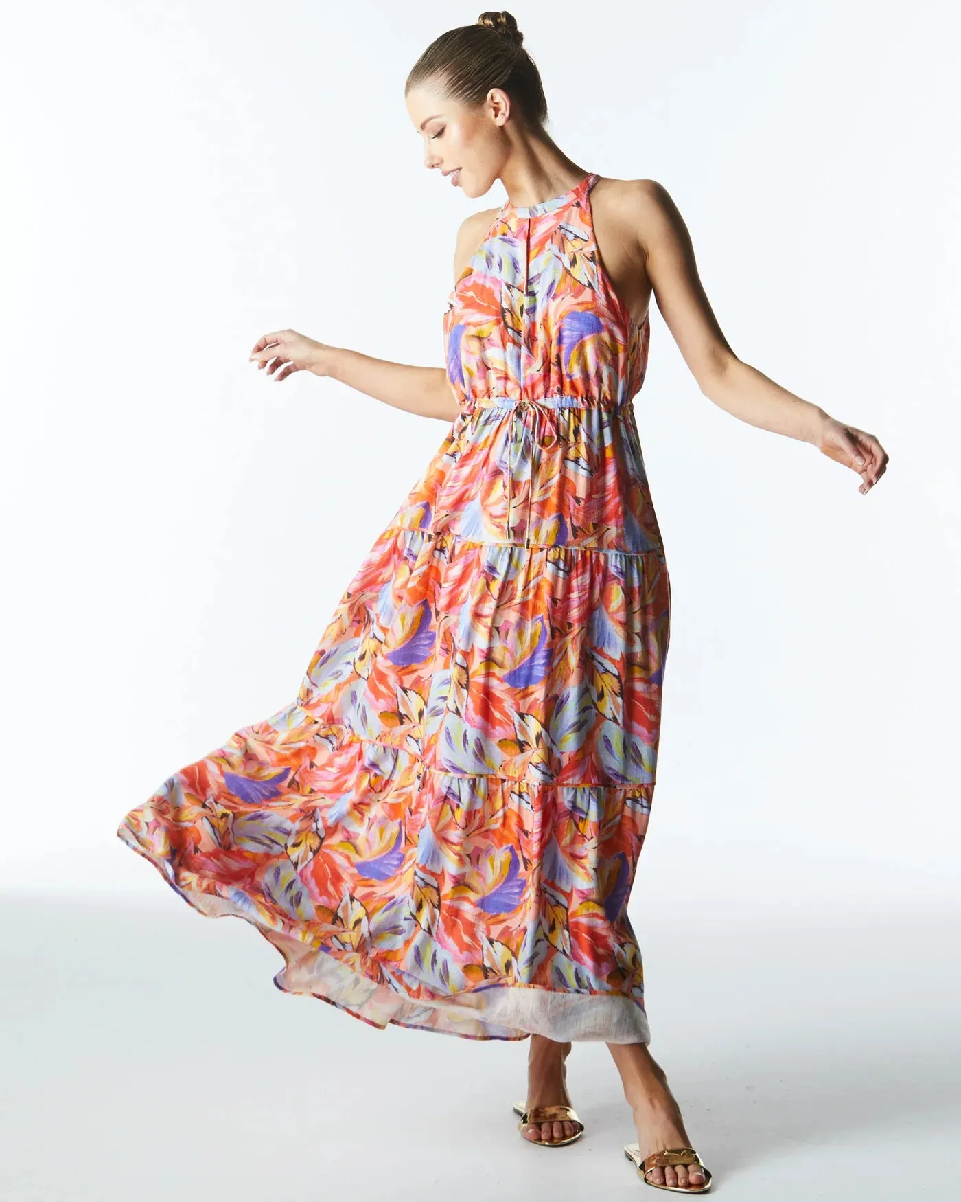 Fate & Becker - Midsummer Halter Maxi Dress - Sunset Palm
