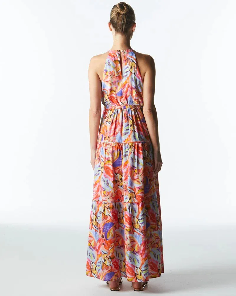 Fate & Becker - Midsummer Halter Maxi Dress - Sunset Palm