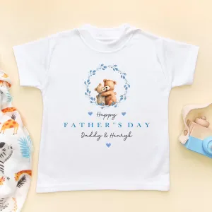 Father's Day Bears Boy Wreath Personalised Toddler & Kids T Shirt
