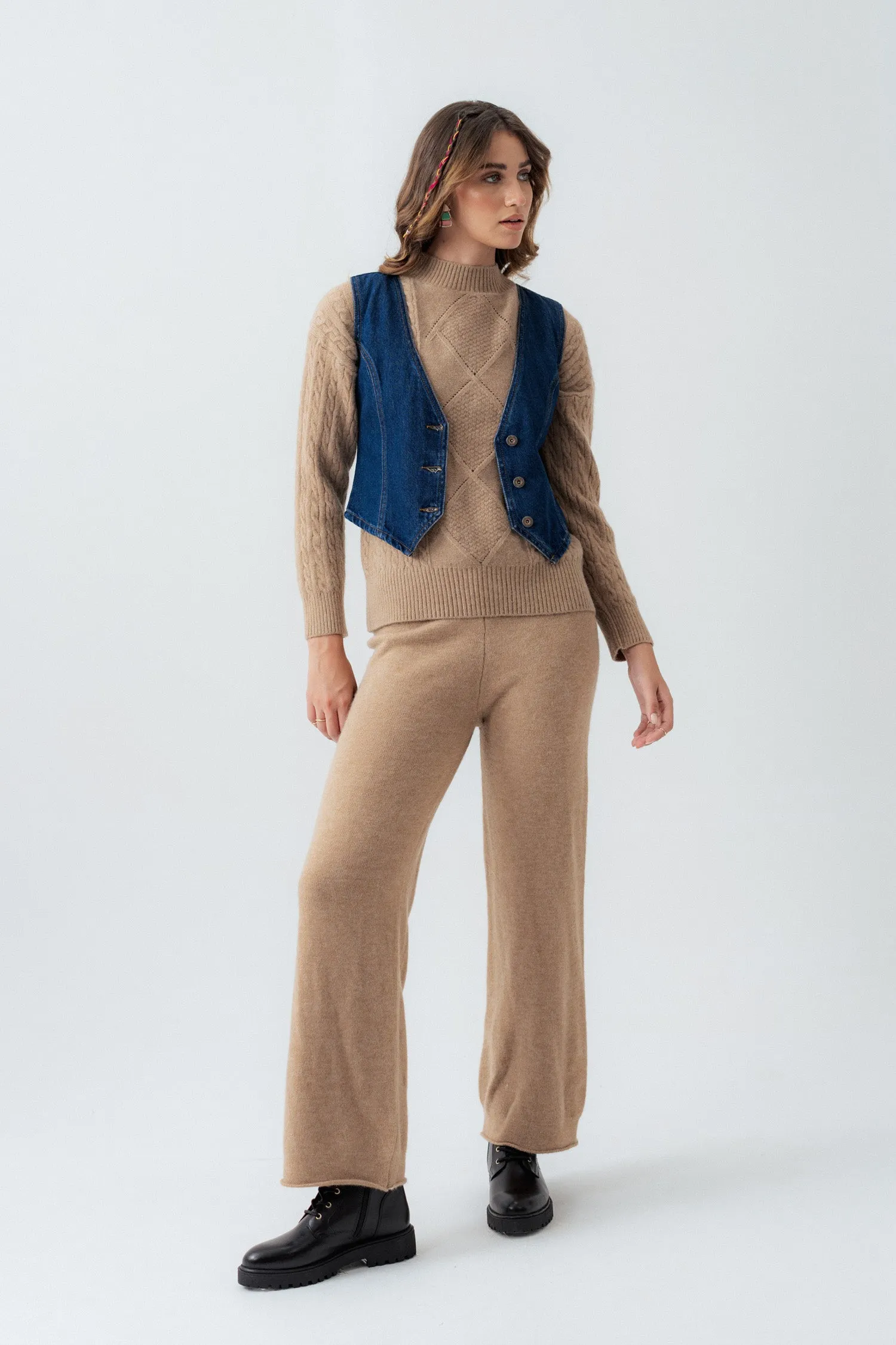 Fawn Straight Fit Trousers