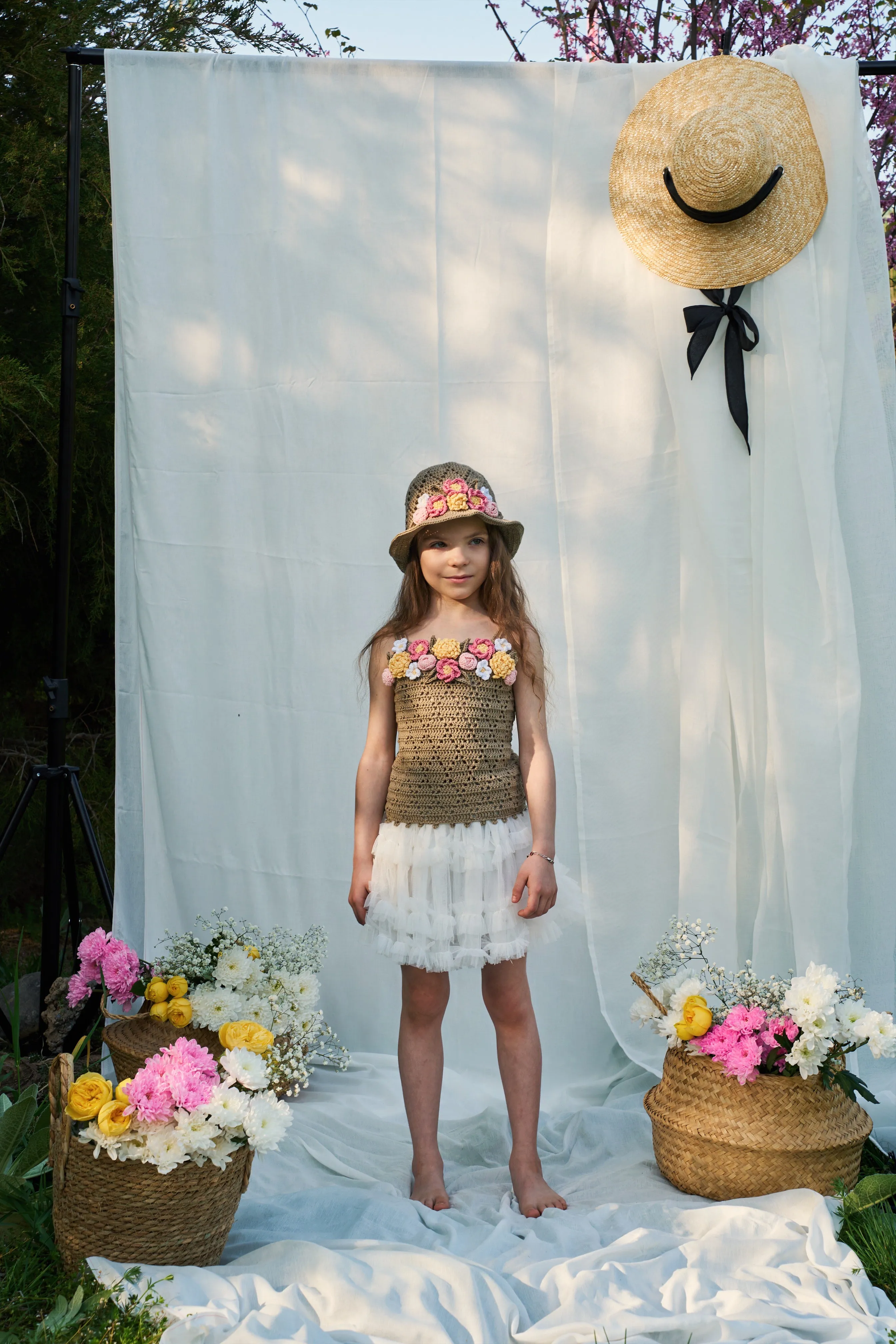 Flowers Top | olive green | In Stock (4-5y)