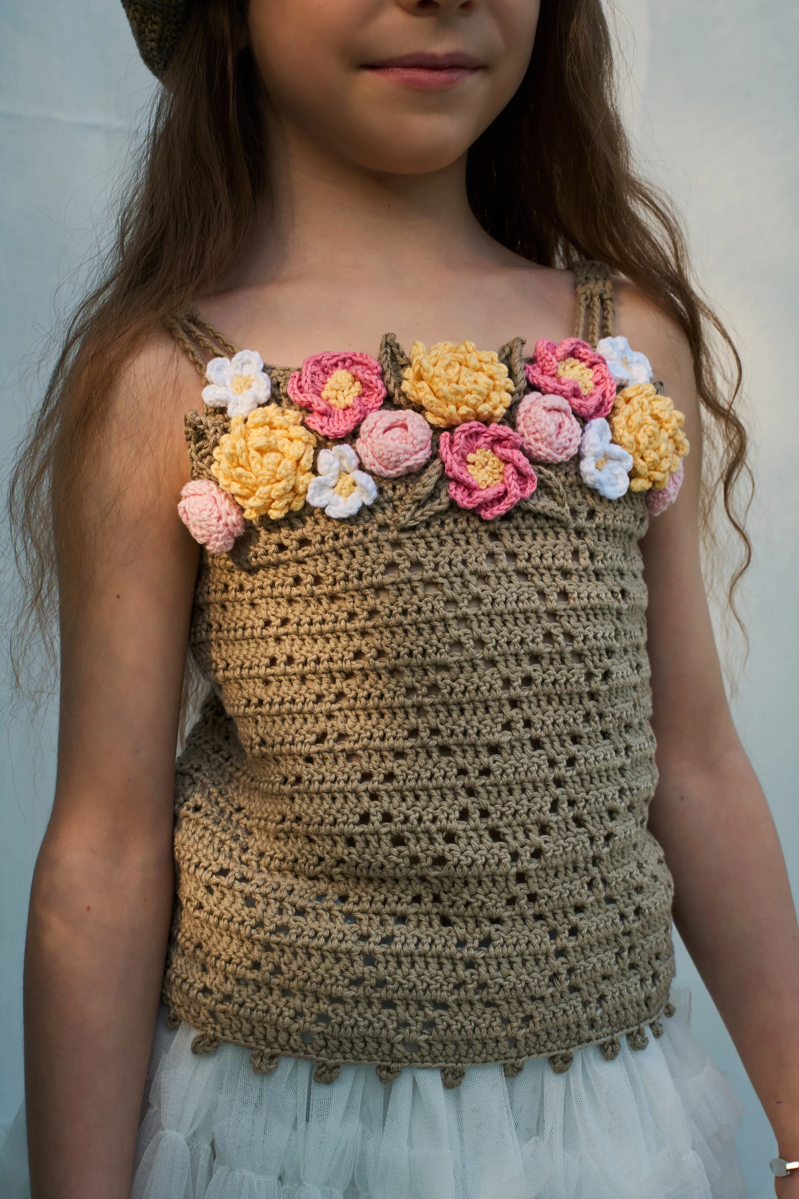 Flowers Top | olive green | In Stock (4-5y)