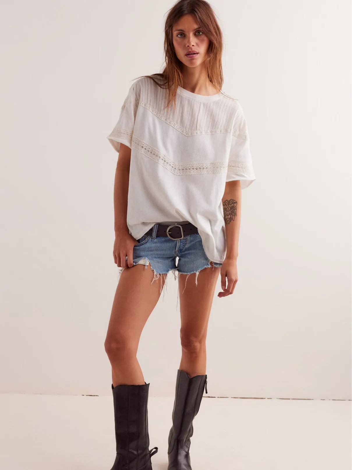 Free People Dorothy Tee in Ivory