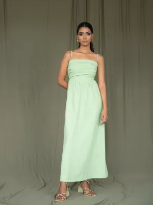 Front Gathered Detail Maxi Dress
