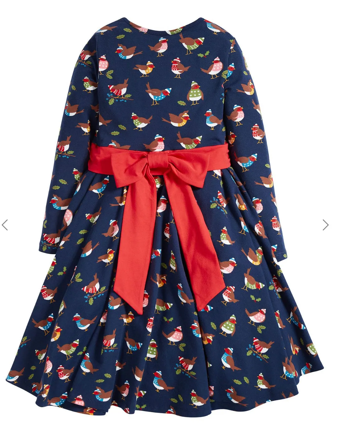 Frugi Party Skater Dress Indigo Robins Dra119