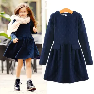 Girls Dresses Thicken Warm Cotton Spring Children's Clothes Kids Dresses Vestidos Elegant Style AuroraBaby