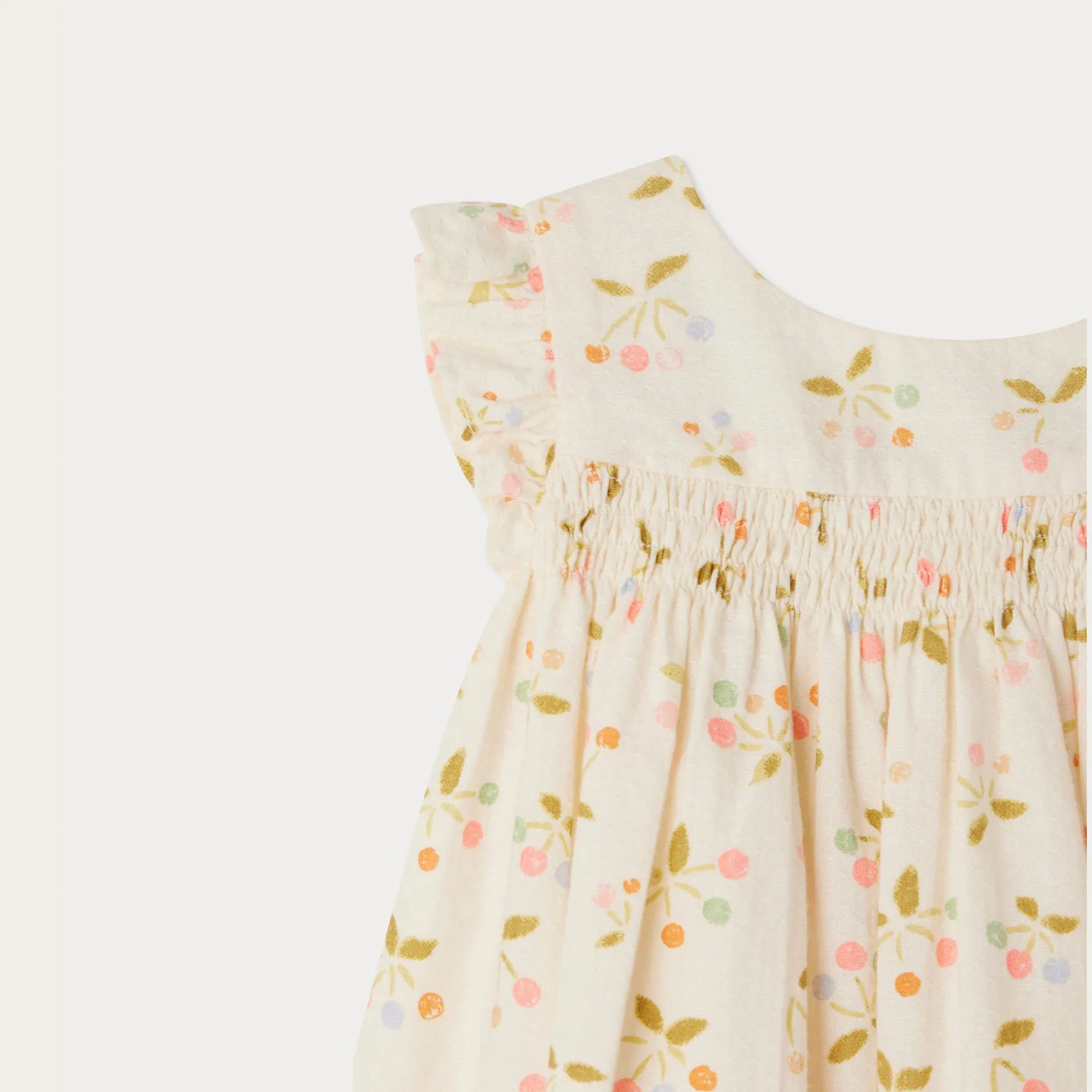 Girls Light Yellow Floral Cotton Skirt