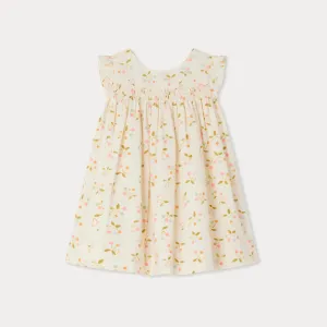 Girls Light Yellow Floral Cotton Skirt