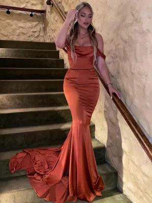 Gorgeous Sleeveless Off-shoulder Mermaid Long Prom Dresses, BG0242