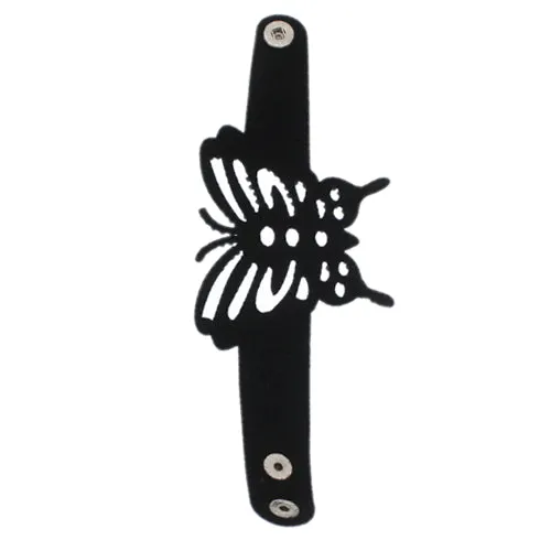 Gray Cheetah Butterfly Snap Bracelet