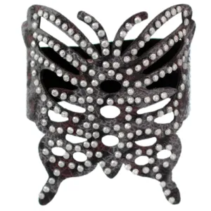 Gray Cheetah Butterfly Snap Bracelet