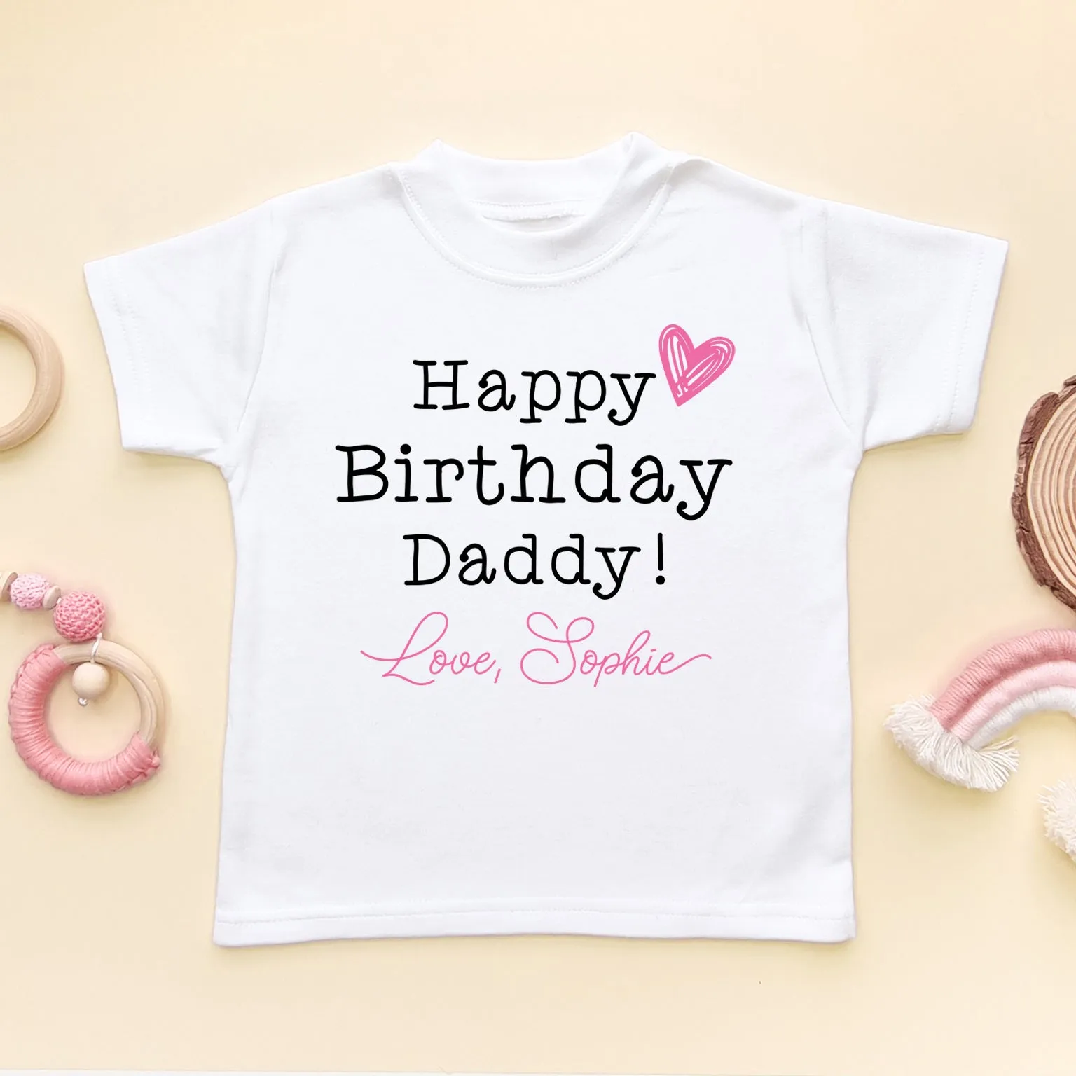 Happy Birthday Daddy (Girl) Personalised Toddler & Kids T Shirt