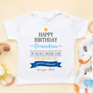 Happy Birthday Grandma Quote (Boy) Personalised Toddler & Kids T Shirt