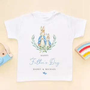 Happy Father's Day Peter Rabbit Boy Inspired Personalised Toddler & Kids T Shirt