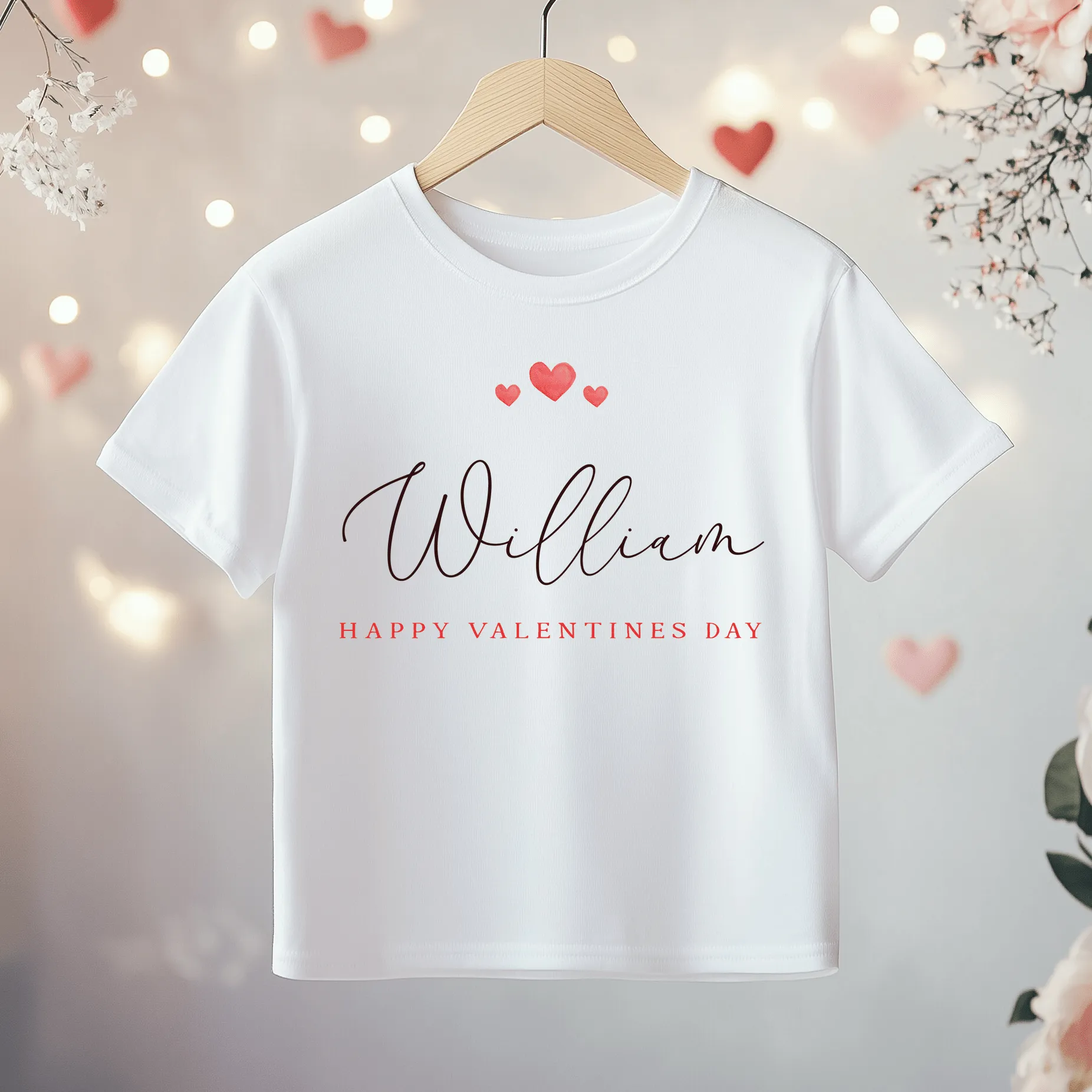 Happy Valentines Day Personalised Toddler & Kids T Shirt