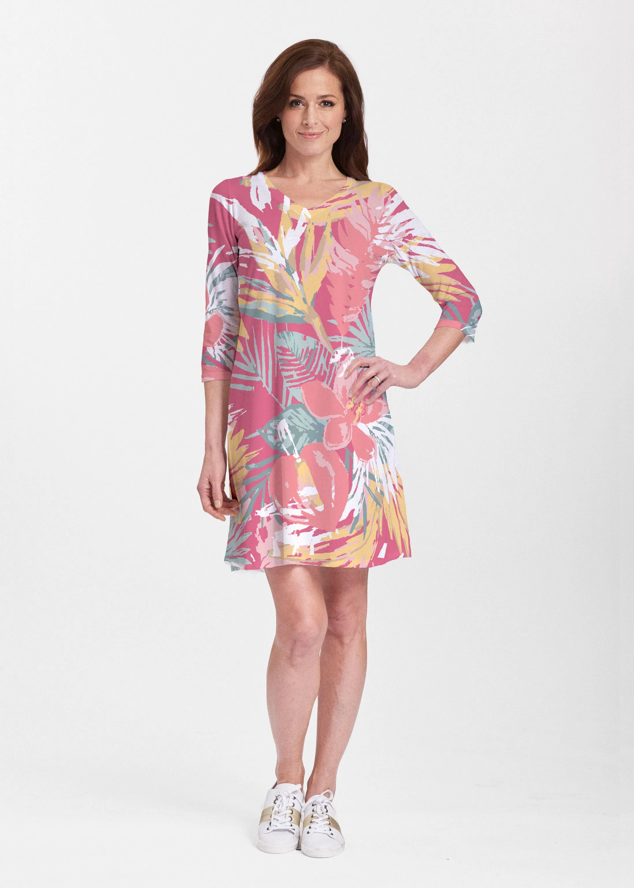 Havana (16152) ~ Classic V-neck Swing Dress